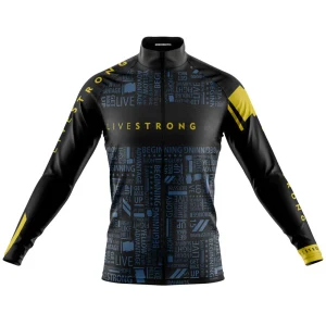 Camisa Ciclismo Livestrong Manga Longa Zíper Full Fitness Dry Fit Decole