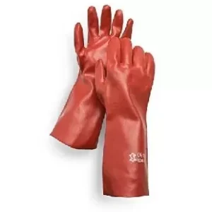 LUVAS PVC VERMELHAS 35 Cm CANO COMPRIDO