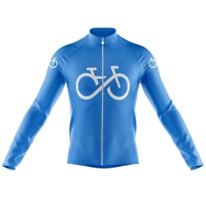 Camisa Ciclismo Manga Longa Bike Forever Azul Proteção UV Dryfit