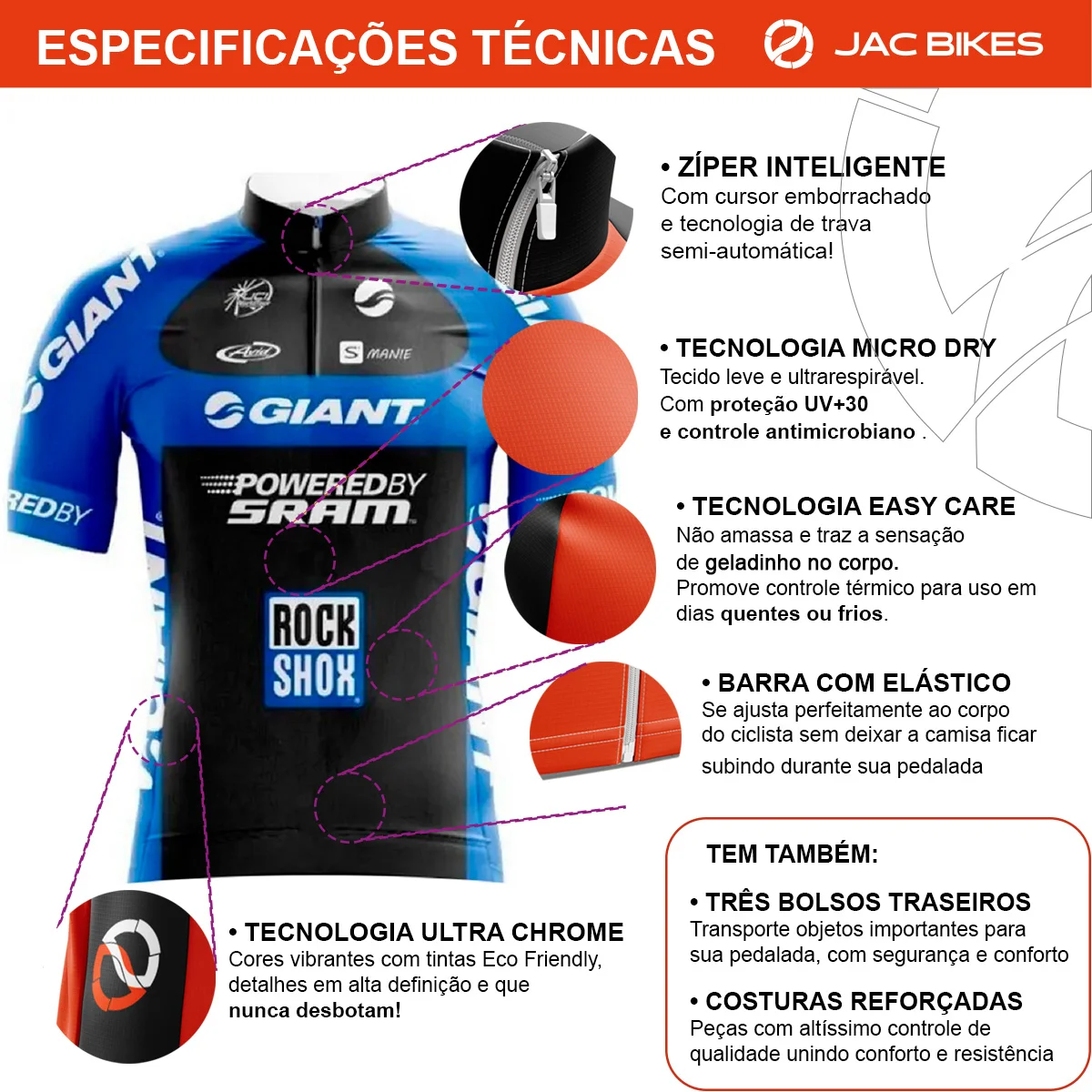 Conjunto Ciclismo Camisa Manga Curta E Bermuda Giant Bike - Image 4