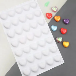 Forma de Silicone 35 Coração para Biscoito, Chocolate e Biscuit