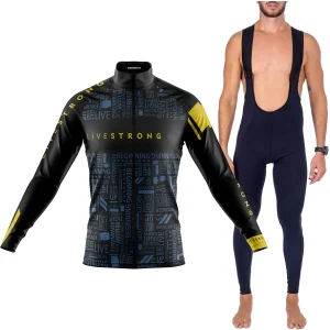 Kit Livestrong Words Gel Camisa Longa Ciclismo Livstrong World Dryfit Bike