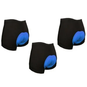 Kit 3 Shorts Gel Silicone 3d Coolmax Azul Ciclismo Bicicleta