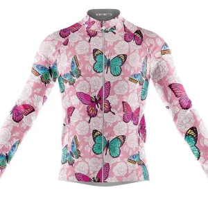 Camisa Ciclismo Floral Borboleta Longa Full Ziper Bike Mtb
