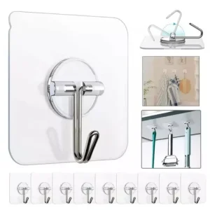 Kit 10 Ganchos Adesivos Plastico