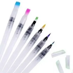 Kit 6 Canetas Pincel Aquarela Waterbrush