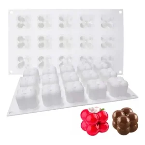 Molde De Silicone Mini Bubble 15 Cavidades Velas Artesanais