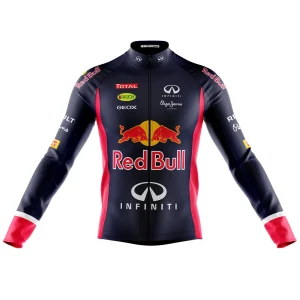 Camisa Ciclismo Red Bull Manga Longa Zíper Full Fitness Dry Fit Decole