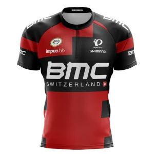 Camisa Ciclismo Bmc Manga Curta Zíper Fitness Dry Fit Mtb