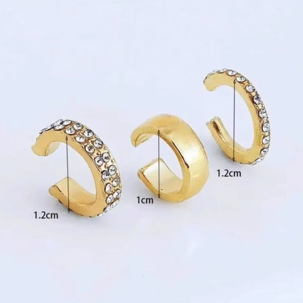 Brinco Piercing Ear Cuff Pressão Cartilagem Kit 3 Peças - Image 6