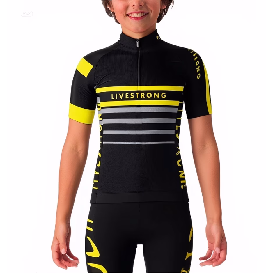 Camisa Ciclismo Infantil Livestrong Listras UV